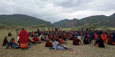 A Maasai protest in Loliondo, January 2022.