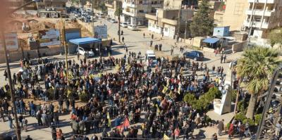 A protest in Qamişlo (Rojava) against Turkish attacks, 20 November 2022.